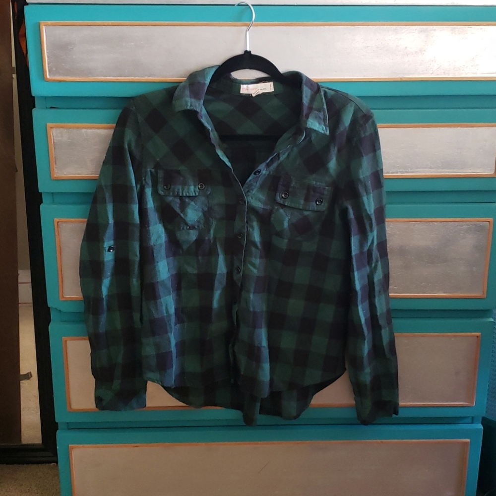 Green and black flannel